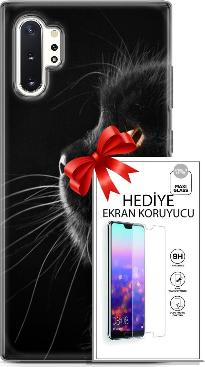 Samsung Galaxy Note 10 Plus Kılıf Orijinal Seri Scotish-British 22 Kedi Bıyık Detay Kap + Ekran Koruyucu