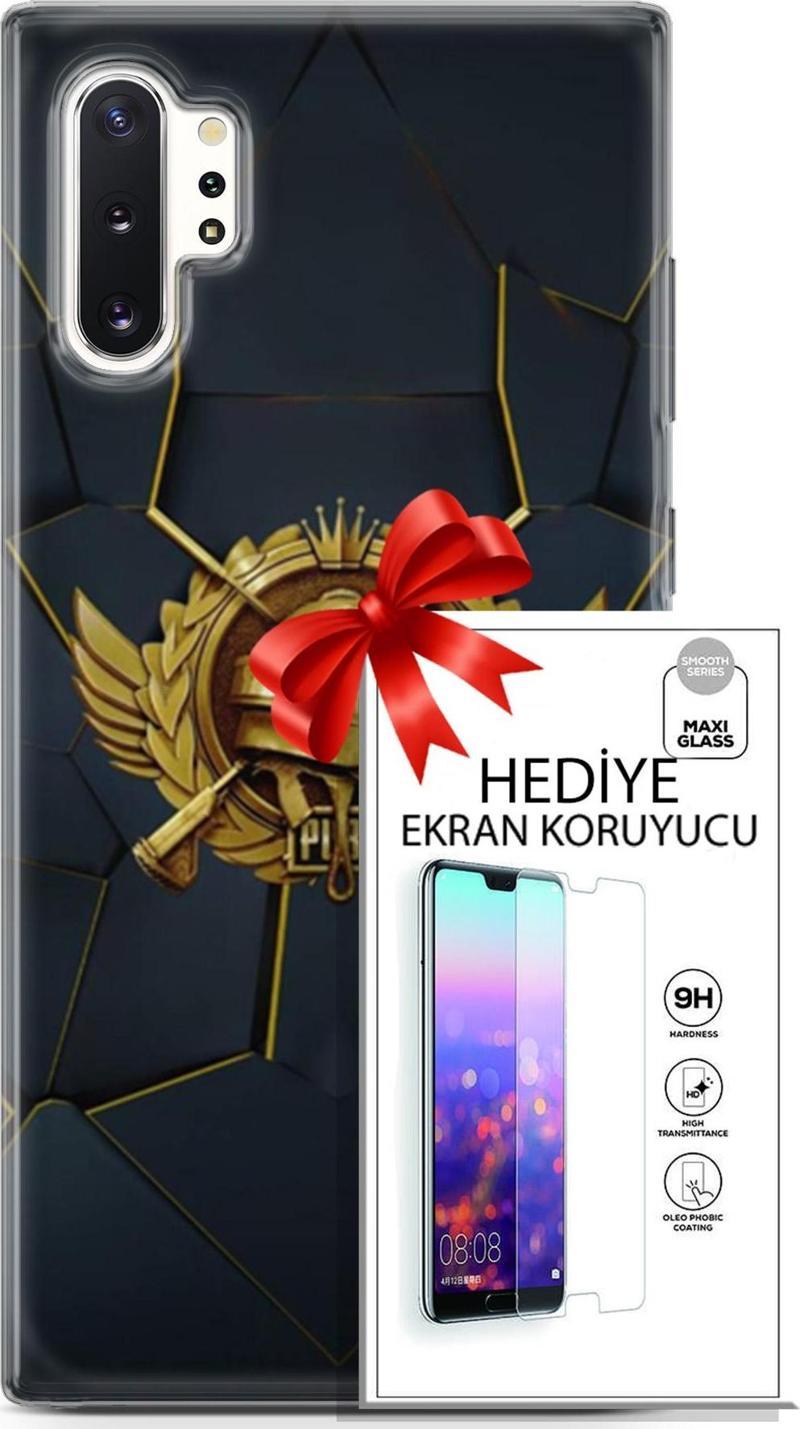 Samsung Galaxy Note 10 Plus Kılıf Orijinal Seri Pubg 16 Amblem Hediyelik Kılıf Ve Ekran Koruyucu