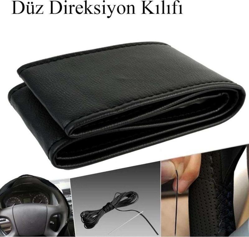 Opel Combo Uyumlu Siyah Dikmeli Direksiyon Kılıfı Araç Dikişli Direksiyon Kılıfı