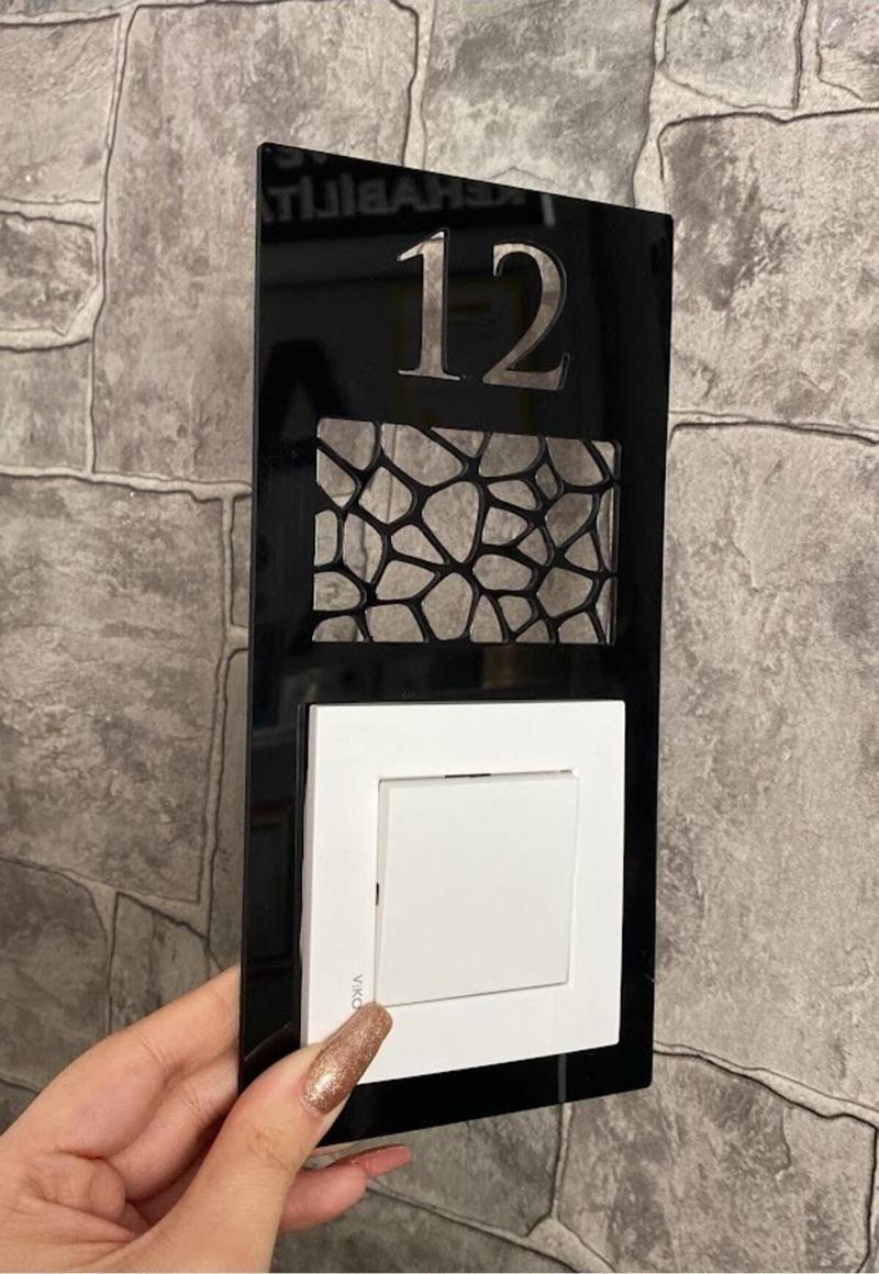 10 Adet Dekoratif Daire Kapı Numarası Zil Priz Çerçevesi