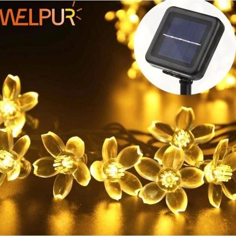 Diger Solar 30 Ledli Çiçekli Günışığı Bahçe Aydınlatma Dekorasyon Güneş Enerjili