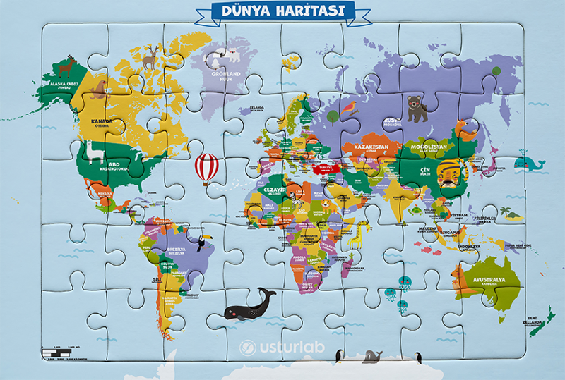 Dünya Şehirler ve Başkentler Haritası Yapbozu