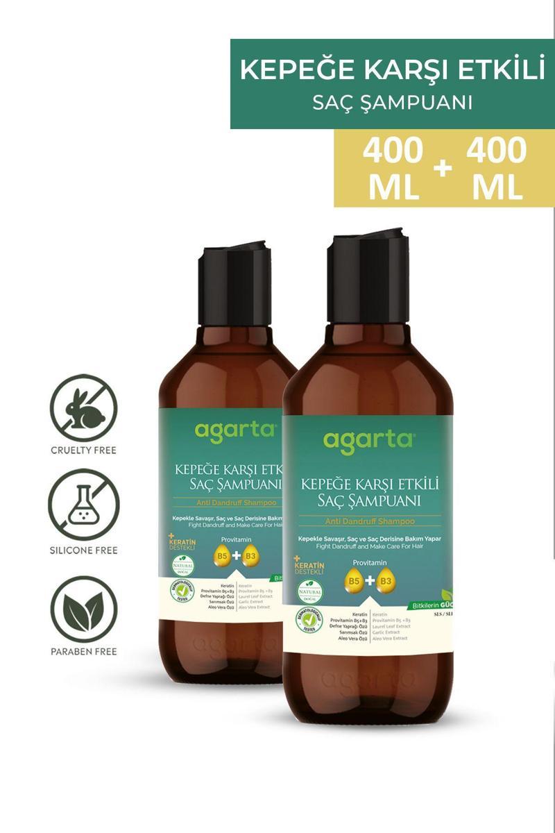 2 Adet Doğal Kepeğe Karşı Etkili Şampuan 400 Ml (Vegan,Tuzsuz)