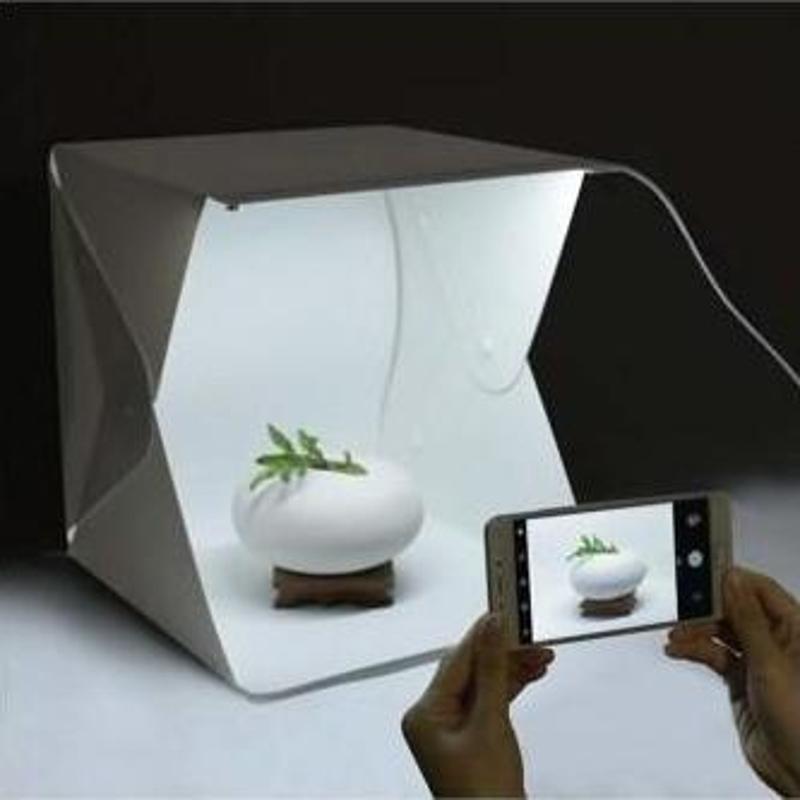 20 X 20 Cm Profesyonel Stüdyo Led Işıklı Çift Sıra Ürün Fotoğraf Çekim Çadırı TdrTR