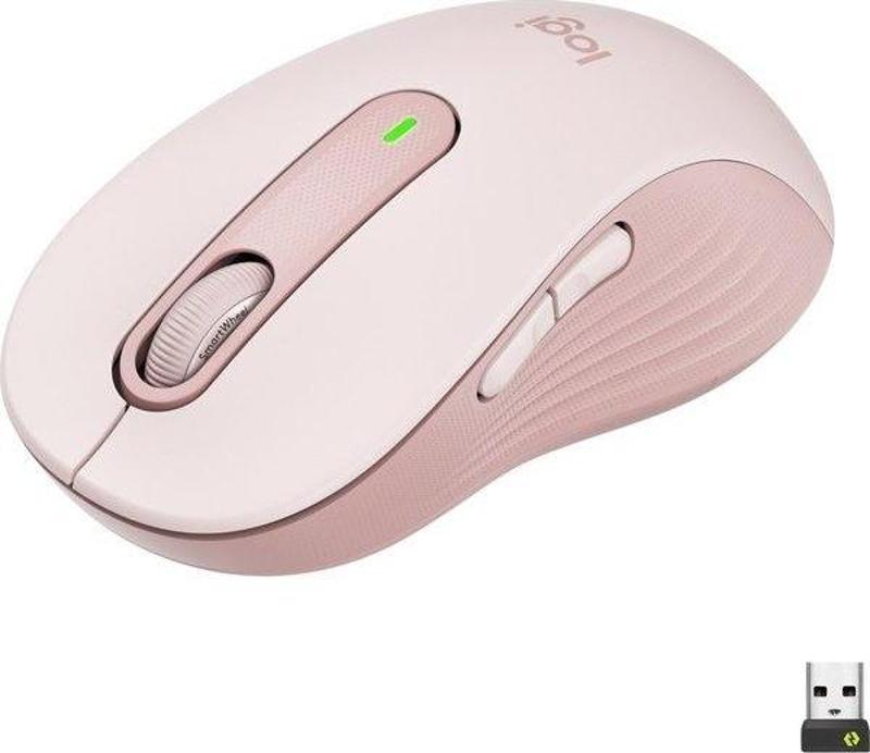 Signature M650 Büyük Boy Sağ El Için Sessiz Kablosuz Mouse - Pembe