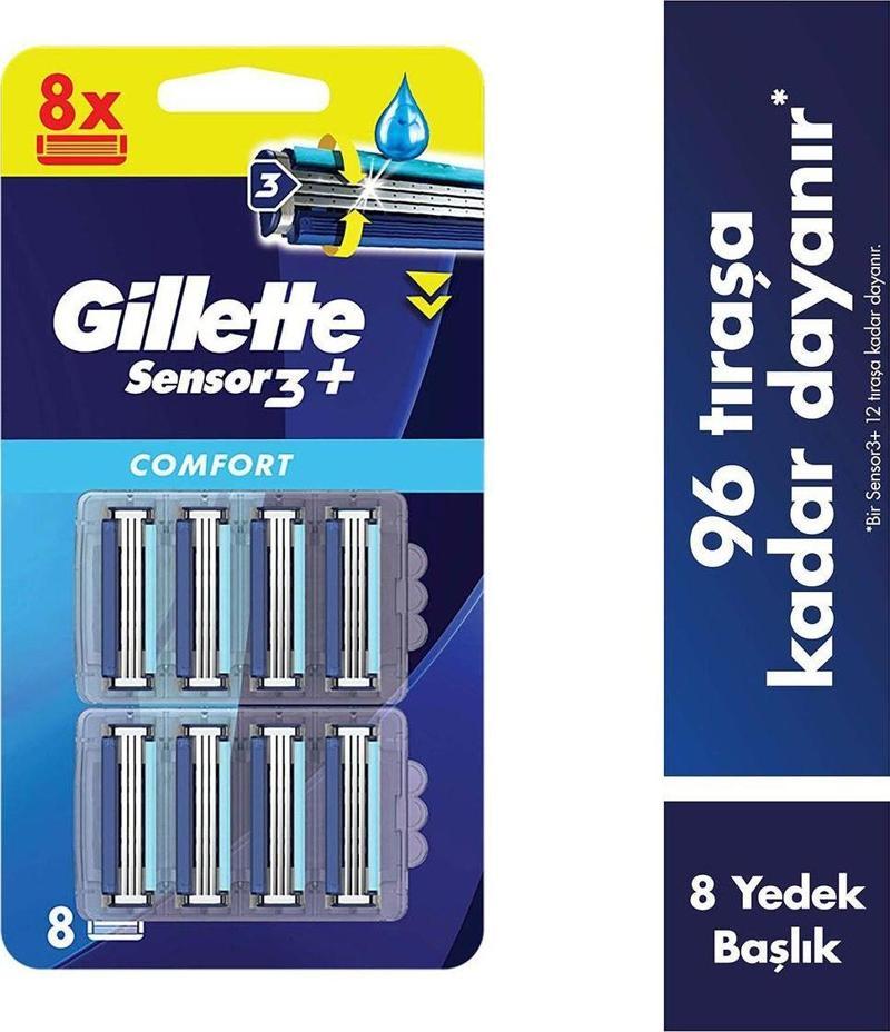Sensor3+ Comfort 8'li Yedek Bıçak Başlığı