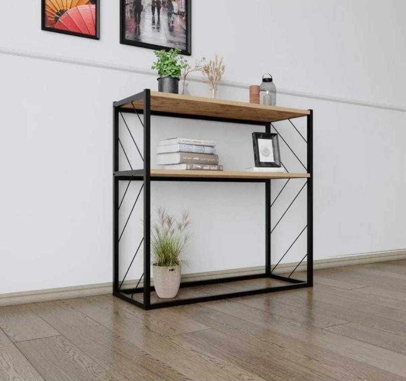 Yüceerhome Iron 3 Raflı Metal Kitaplık 3 Raflı Ara Kitaplık