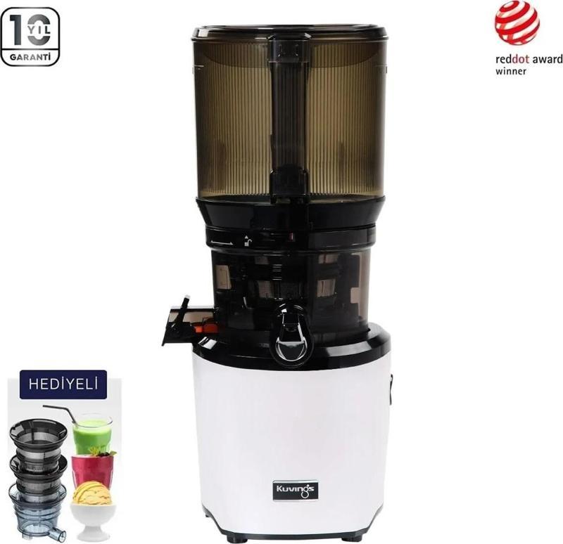 AUTO10 Hands-Free Yavaş Sıkım Slow Juicer Meyve Sıkacağı Beyaz