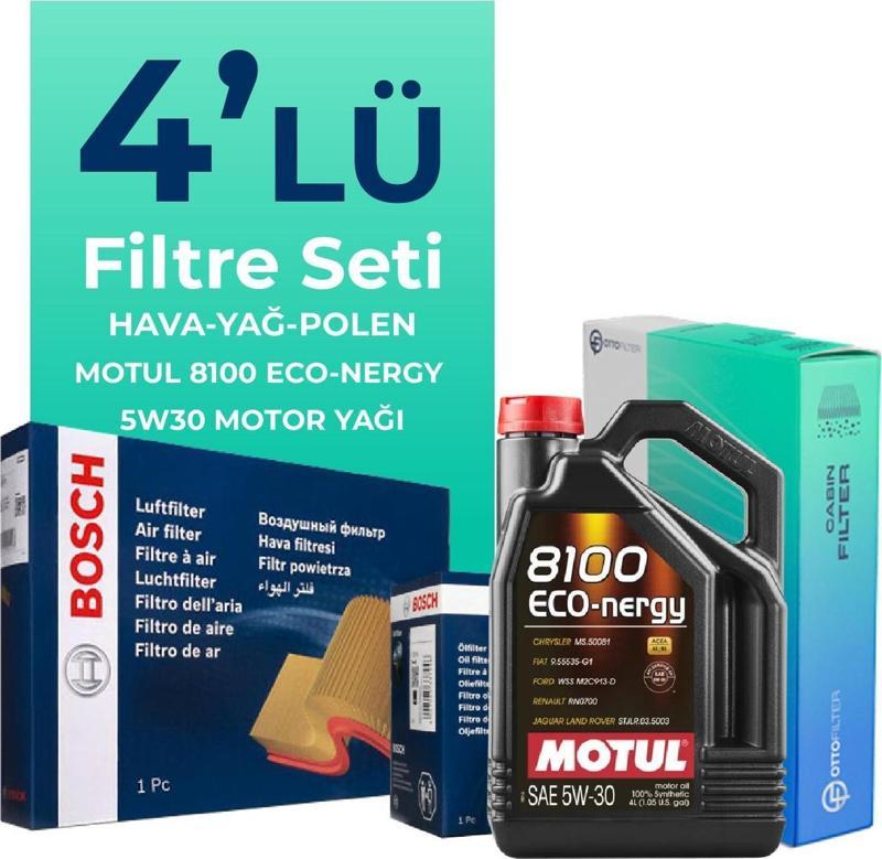 Volkswagen Jetta 1.4 TSi Filtre Bakım Seti Motul Motor Yağlı (2015-2018) 4 Lü