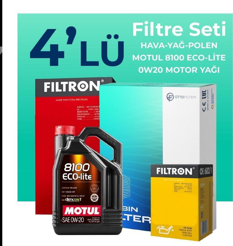 Honda HR-V 1.5 Hybrid Filtre Bakım Seti Motul Motor Yağlı (2021-2024) 4 Lü