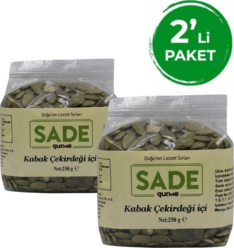 Sade Kabak Çekirdeği İçi 250 Gr 2 Li Paket