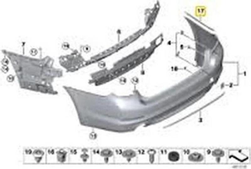 Bmw G30 G31 2017  Tampon Arka Folyo Sağ    (Oem No:Bmw51127385756)