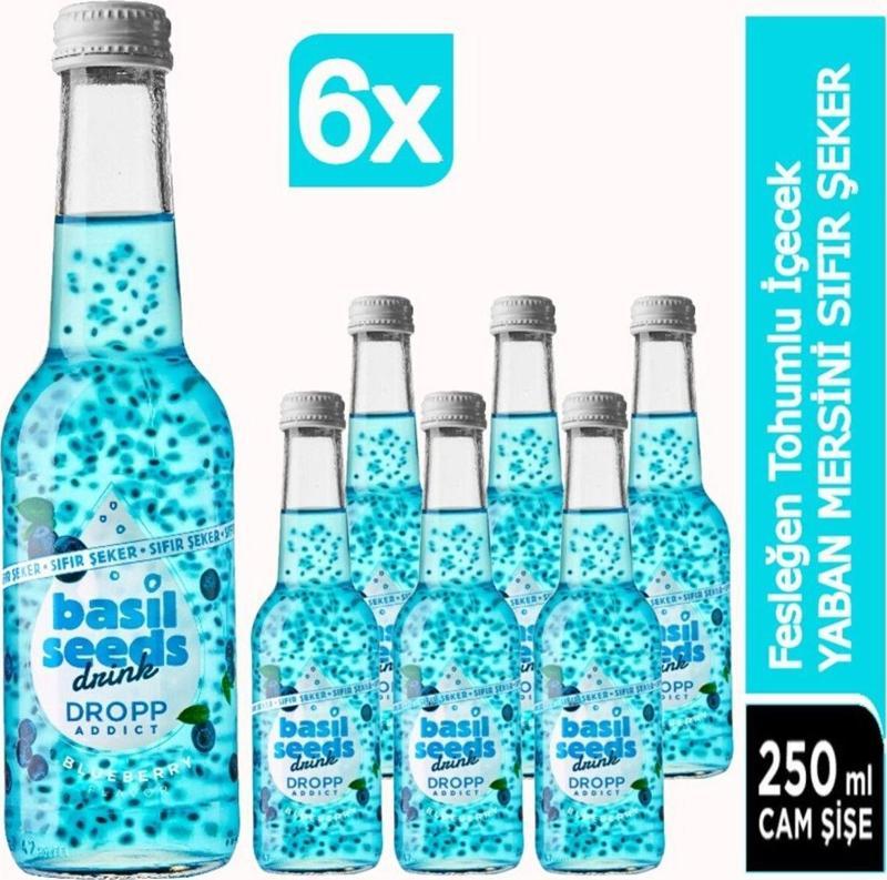 Basıl Seeds Drınk Basıl Seeds Fesleğen Tohumlu İçecek Yaban Mersini Sıfır Şeker 6X250Ml