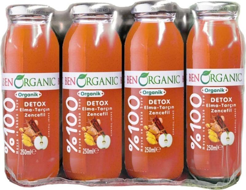 Organik Detox Elma Tarçın Zencefil Suyu 12 X 250 Ml