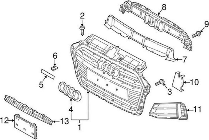 Audi A3 2017  Panjur Tutucu  (Oem No:8V3853949)