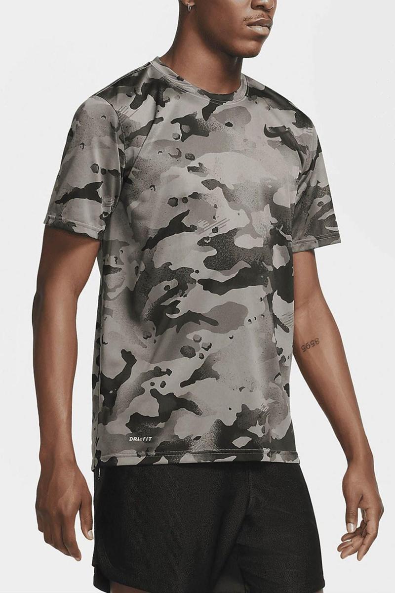 Dri Fit Camo Training Mens T-shirt Kamuflaj Desenli Erkek Tişört Bej
