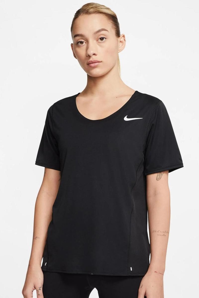 City Sleek Top Kadın Siyah Koşu Tişörtü