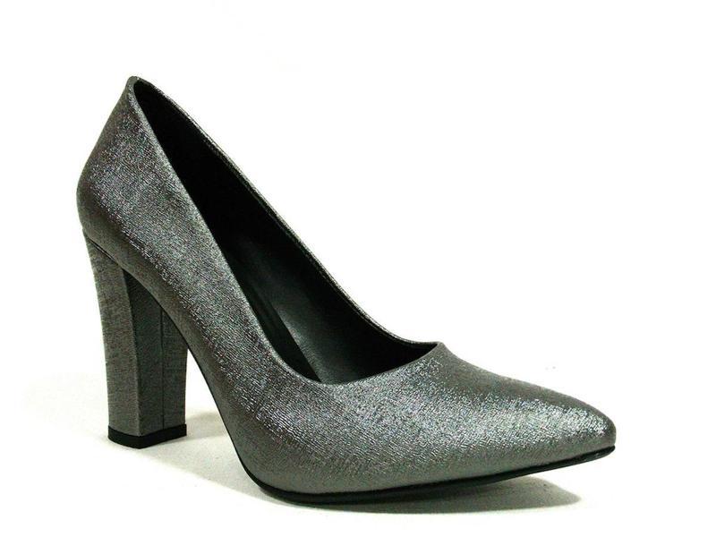 Gümüş Lame Topuklu Stiletto Kadın Ayakkabı
