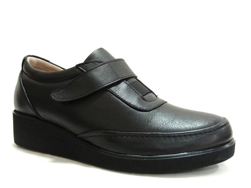 Siyah Hakiki Deri Jelli Ortopedik Comfort Bayan Ayakkabı