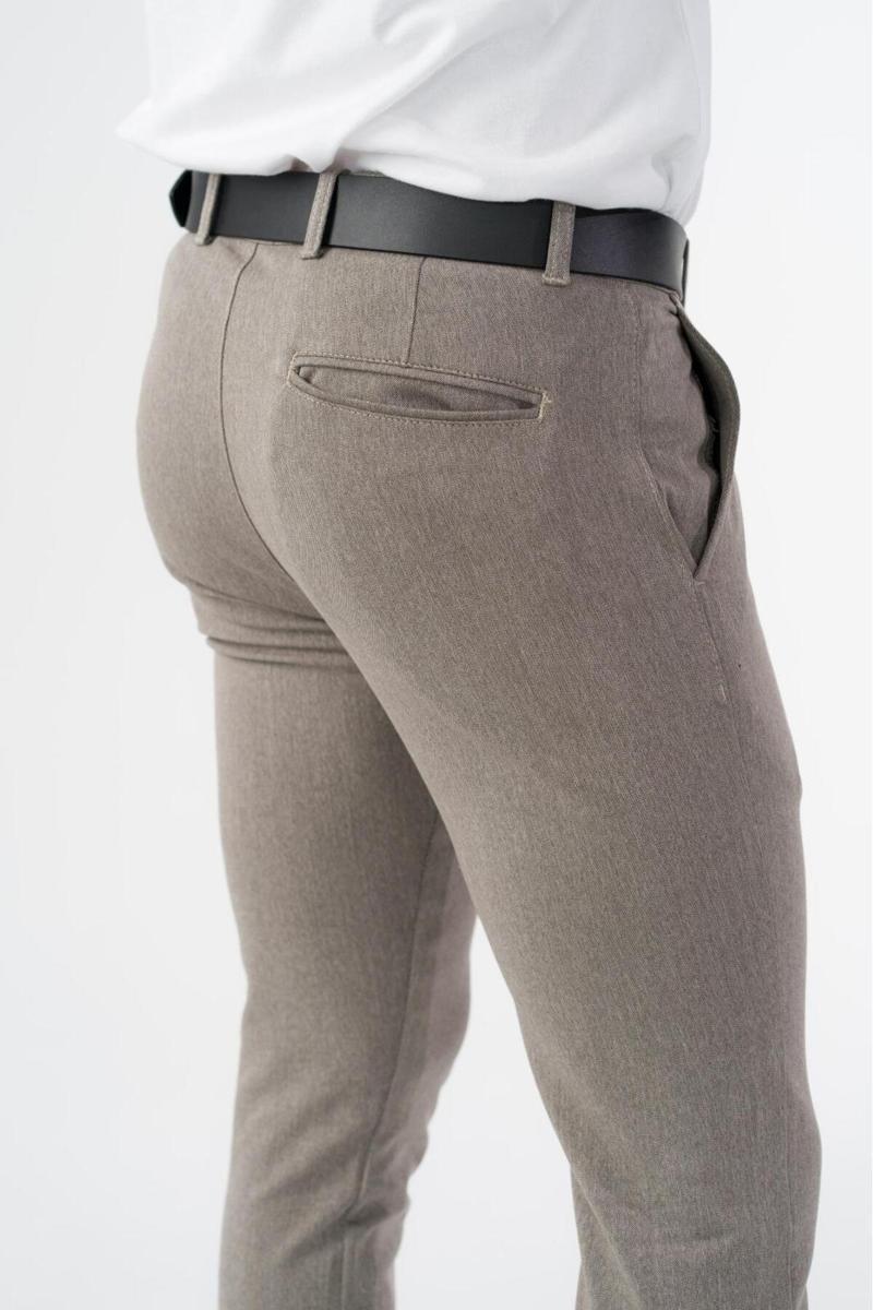 Esnek Kumaş Slim Fit Chino Erkek Pantolon Kahve