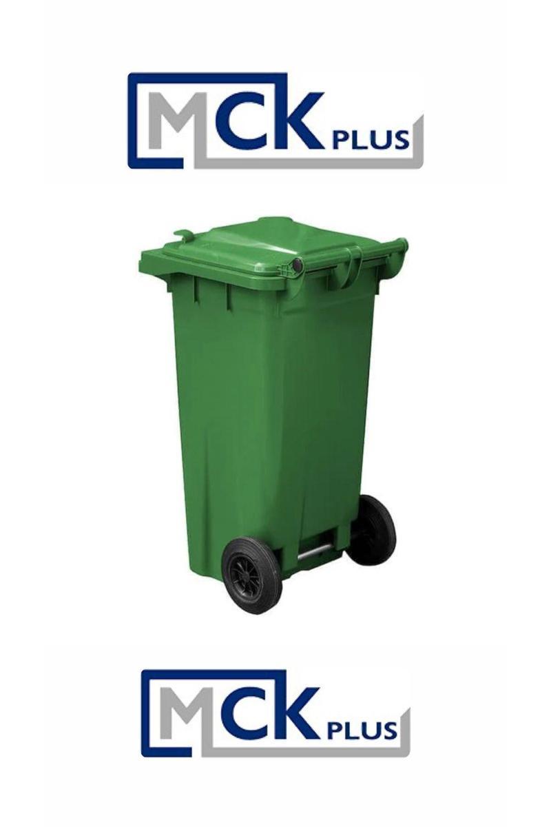 Mck  Yeşil Plastik Çöp Konteyneri 120 Litre Konteyner - A+ Isıya Karşı Dayanıklı Malzeme - Yeşil