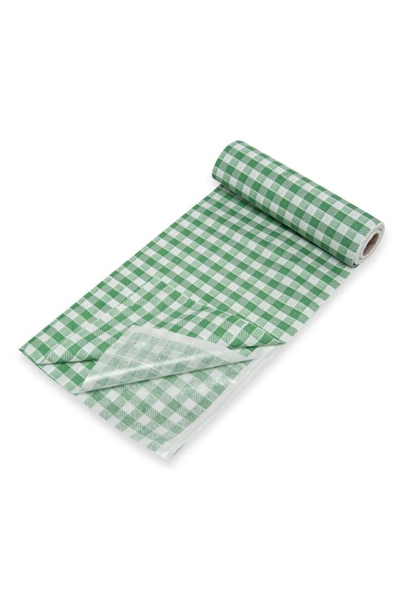 Tek Kullanımlık Masa Ve Aktivite Örtüsü Sıvı Geçirmez-1 Rulo 10'Lu - 100X120 Cm - Yeşil Kareli