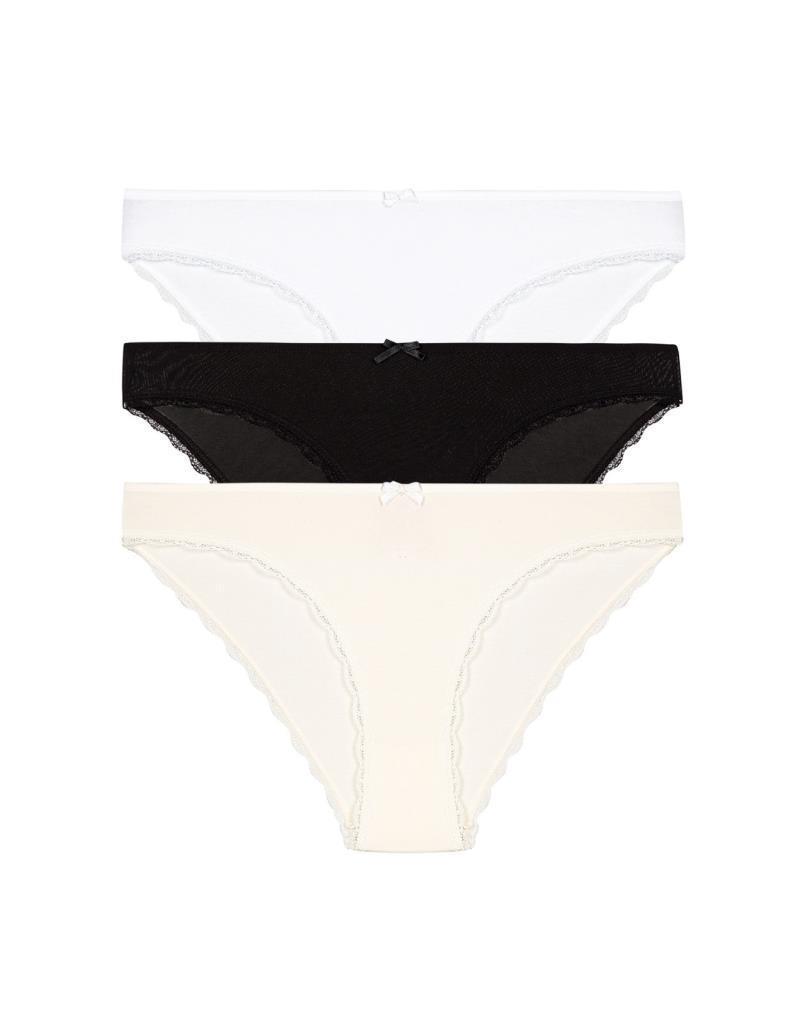 3 lü Paket Şahin Bayan Kenar Dantelli Likralı Bikini Külot 30622