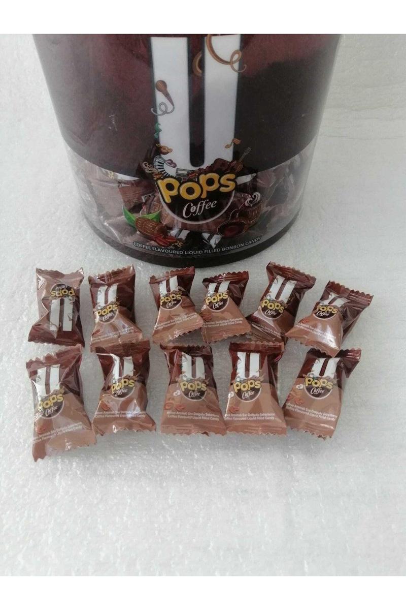 U Pops Caffee Kahve Dolgulu Şekerleme 1 Kg Silindir Kutu