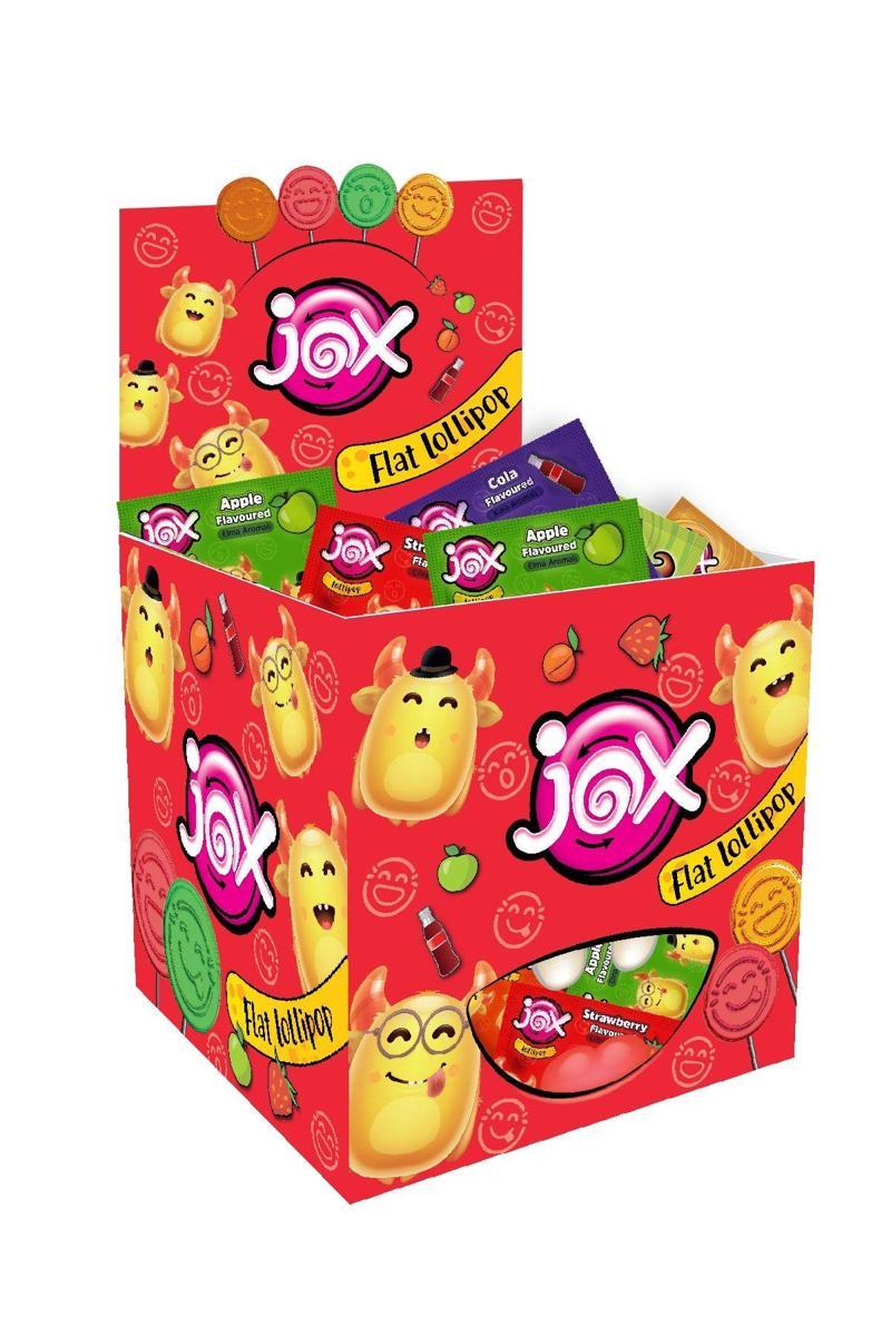 Flat; Kabartmalı Yüz Ifadeli Çilek,Kola,Şeftali,Elma Aromalı Yassı Lolipop 6,2 Grx150Adet/1 Kutu