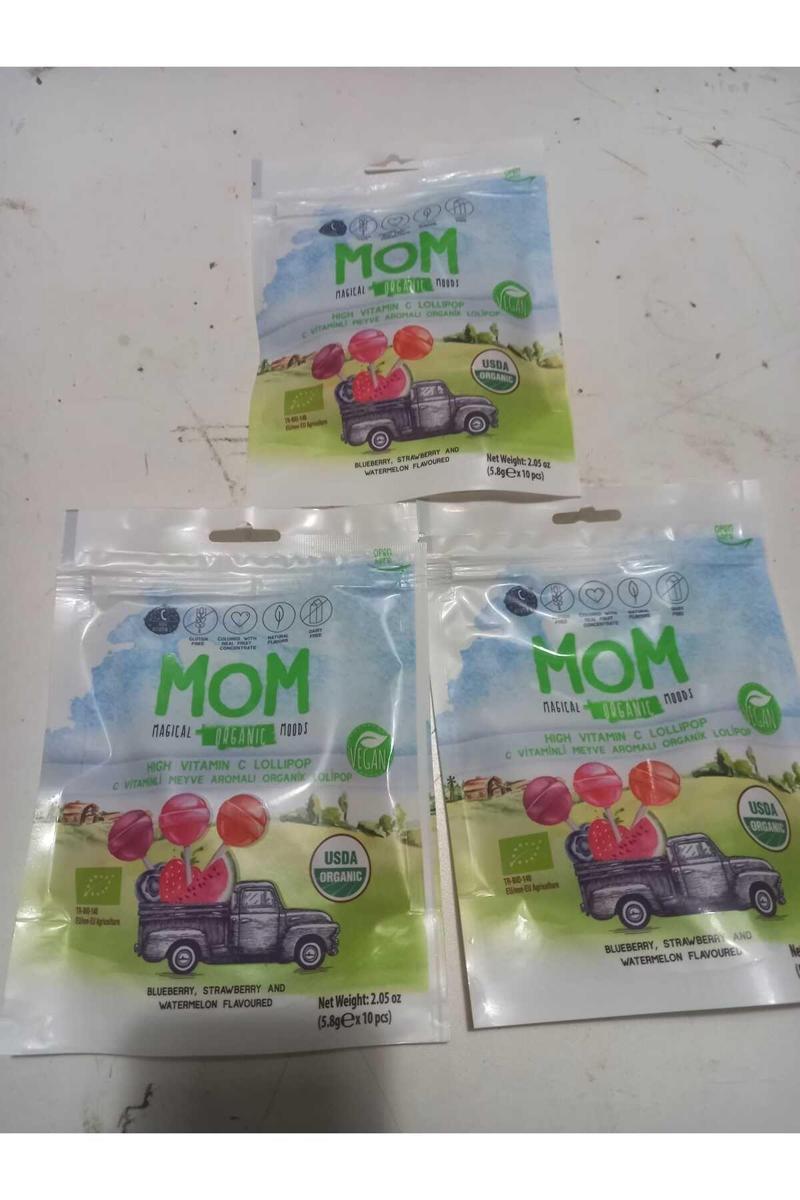 3 Adet Mom Organic Lolipop 10*Adet