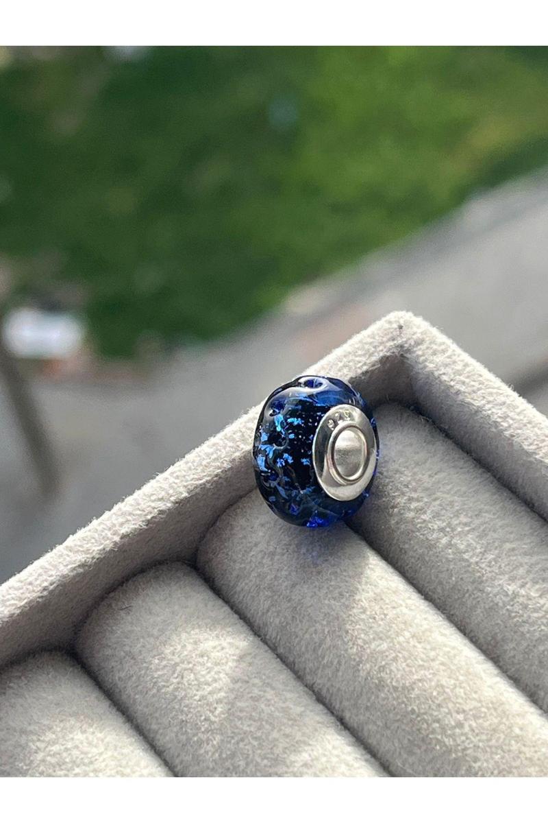 Dalgalı Okyanus Murano Charm Lacivert