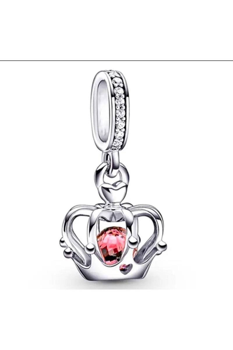 Kraliçe Taç Charm Queen Charm Gümüş Kaplama Gümüş Tek Ebat