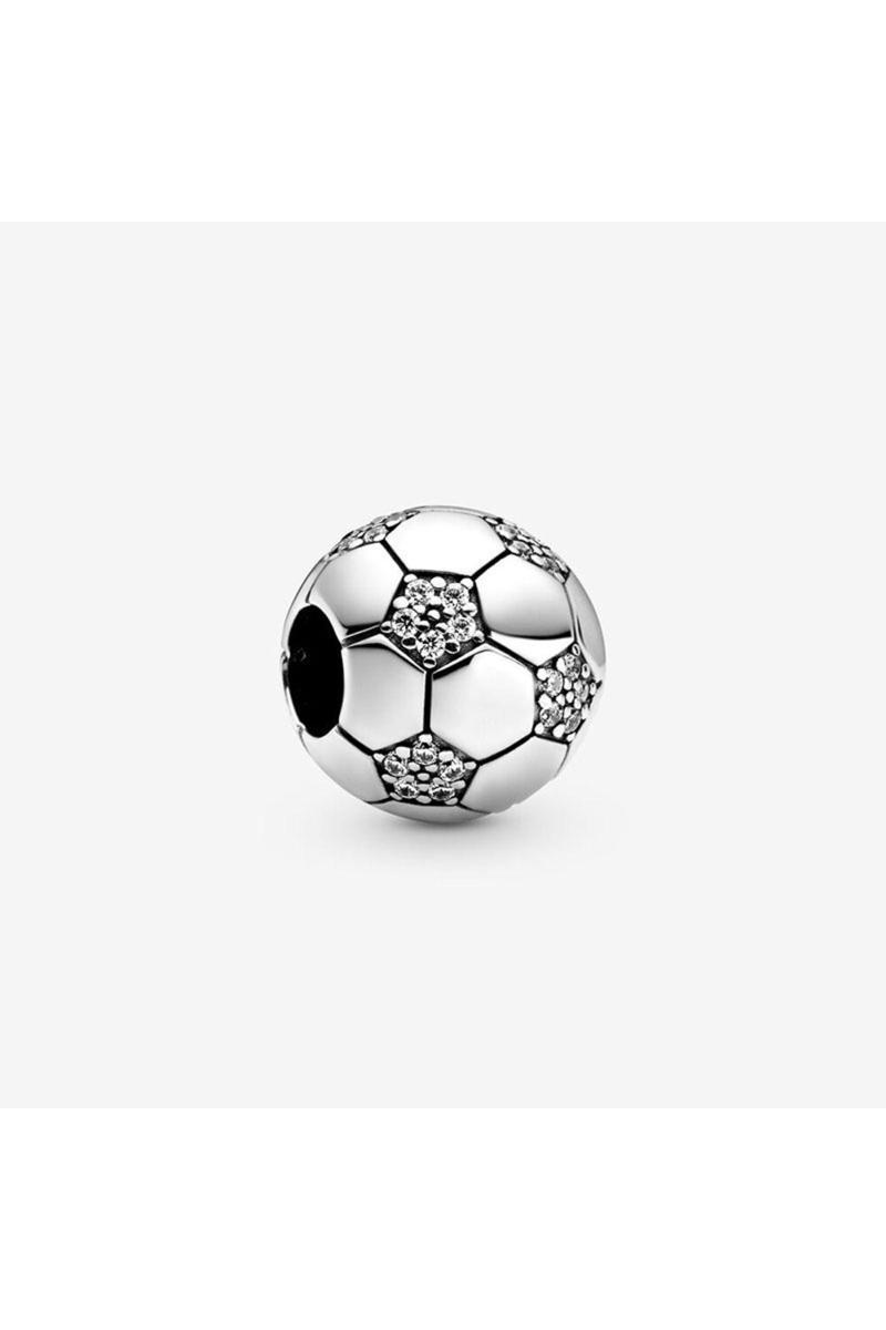 Futbol Topu Charm| Gümüş Kaplama Gri Tek Ebat