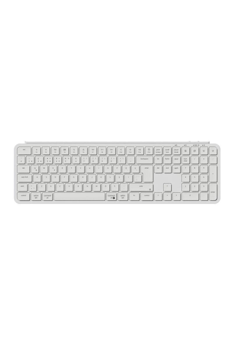 B6 Pro %100 Full Size Ultra-Slim 2.4 GHz Türkçe Kablosuz Beyaz Klavye