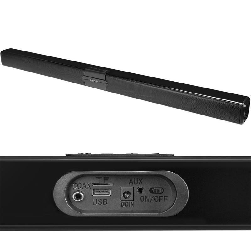 MD-SS101 Siyah 10Wx2 12V/1.5A Bluetooth Usb Aux SD Kart Girişli Ev Sinema Soundbar Hoparlör
