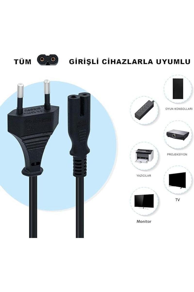 Storemax Gfc Store Güç Kablosu Fişi 2Pin Tv Elektrik Fişi, Led Fişi, Radyo Kablosu Teyp Metre Güç Pinl