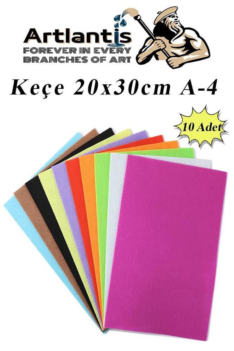 Keçe 10 Renk A4 20x30 cm 1 Paket Keçe 10 lu Okul Kreş Okul Öncesi Etkinlik Hobi