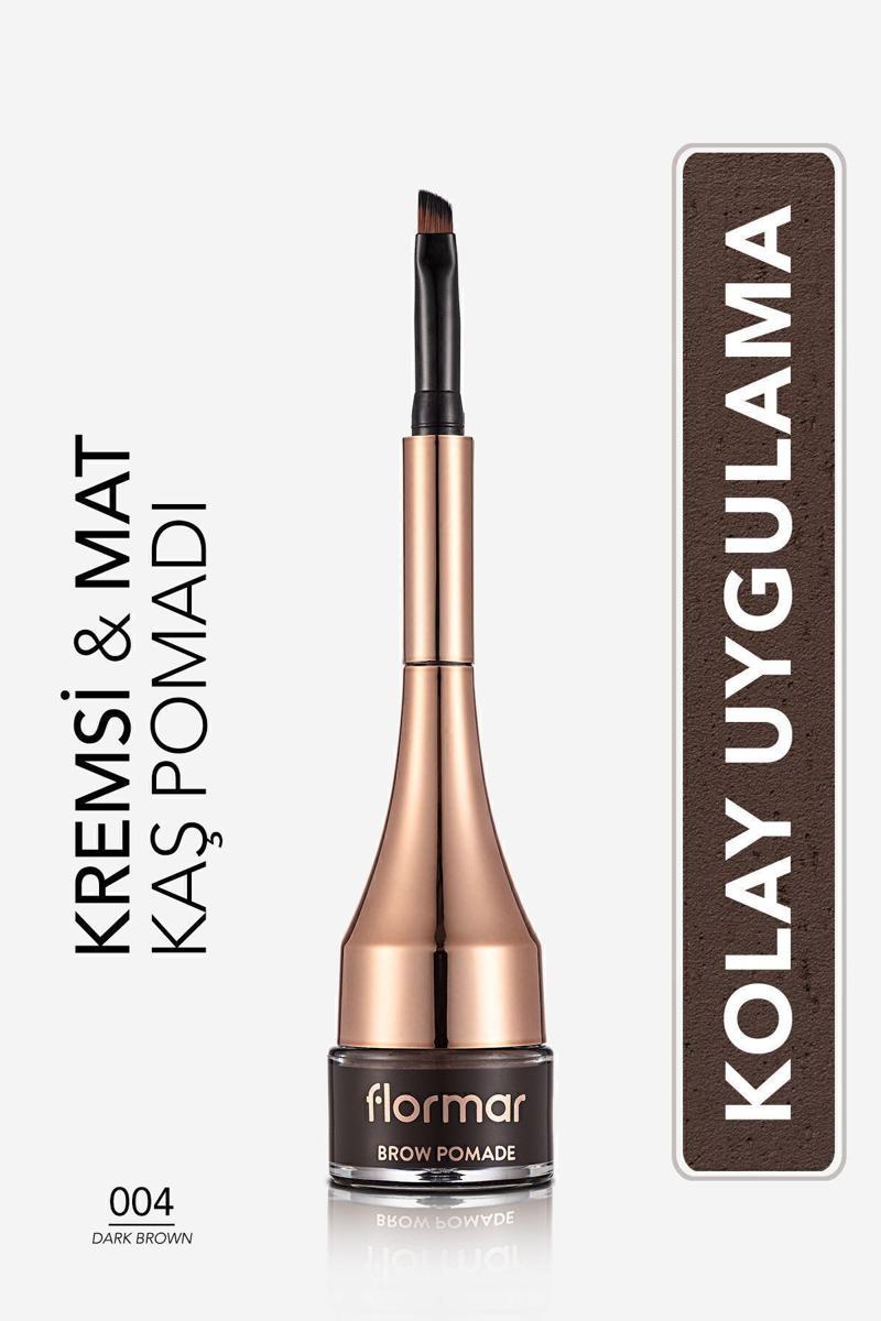Yoğun Pigmentli Kalıcı Kaş Pomadı - Brow Pomade - 004 Dark Brown - 8690604572212
