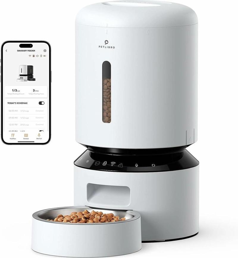 PETLIBRO Otomatik Kedi Maması Dispenseri, 5G WiFi - Beyaz