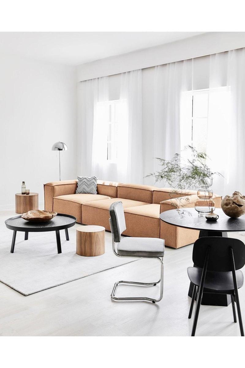 Mode Soft Üçlü Kanepe Koltuk 3 Modül 33 Numara Kiremit Renk Keten Kumaş(DAİRENİZE TESLİM)