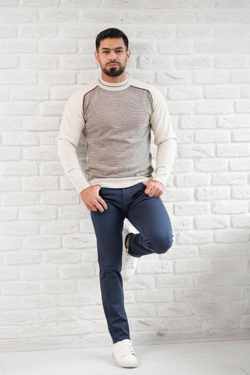 Yarım Balıkçı Desenli Slimfit Yünlü Triko Kazak