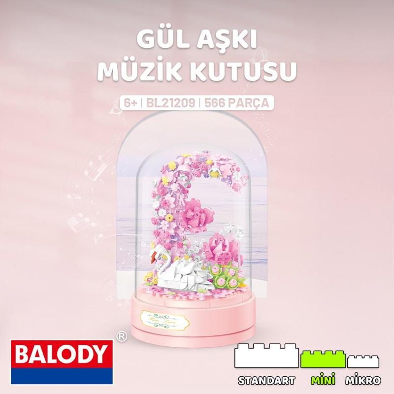 Gül Aşkı Müzik Kutusu (BL21209) – Mini Blok Yapı Oyuncakları Seti