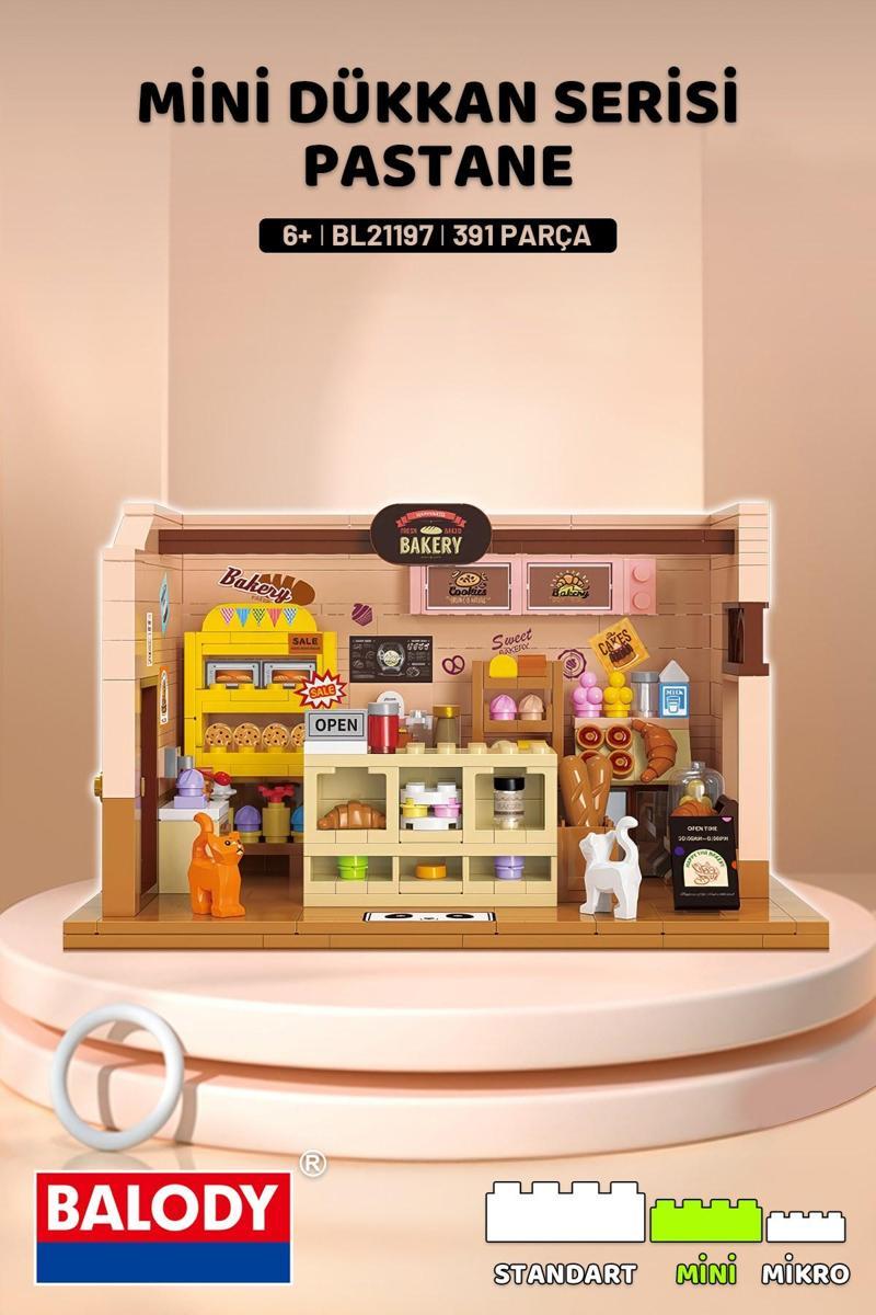 Mini Dükkan Serisi – Pastane (BL21197) – Mini Blok Yapı Oyuncakları Seti