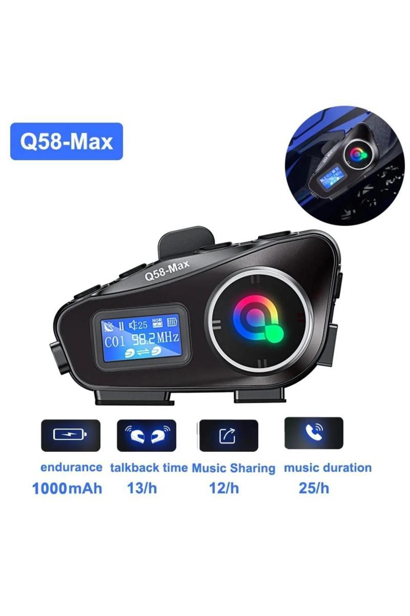 500 Mt Intercom 2 Eşleşmeli Kask Kulaklık Su Geçirmez Bluetooth Motosiklet Stereo Mp3 FM Radyo