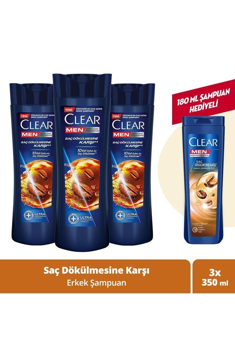 Men Kepeğe Karşı Etkili Şampuan Saç Dökülmesine Karşı 350 Ml X3