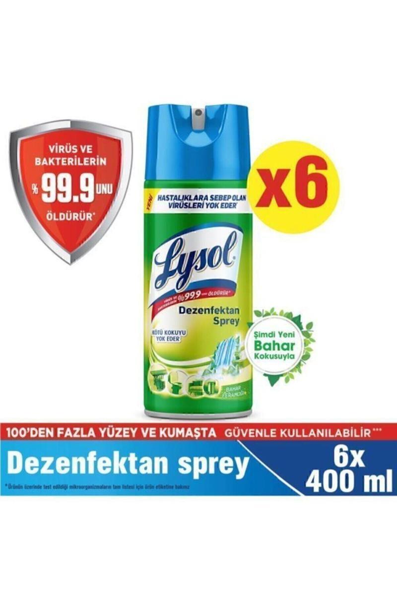 Dezenfektan Sprey Bahar Ferahlığı 6'Lı, Yüzeyler Için, 6X400 Ml