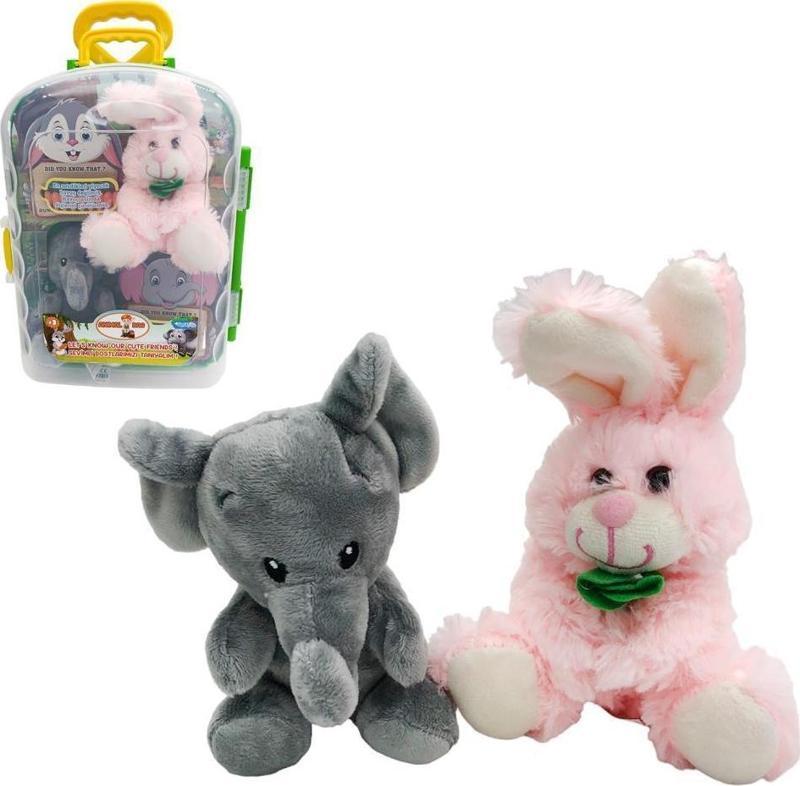 2'li Peluş Bavulda CESE-10040 Fil & Tavşan