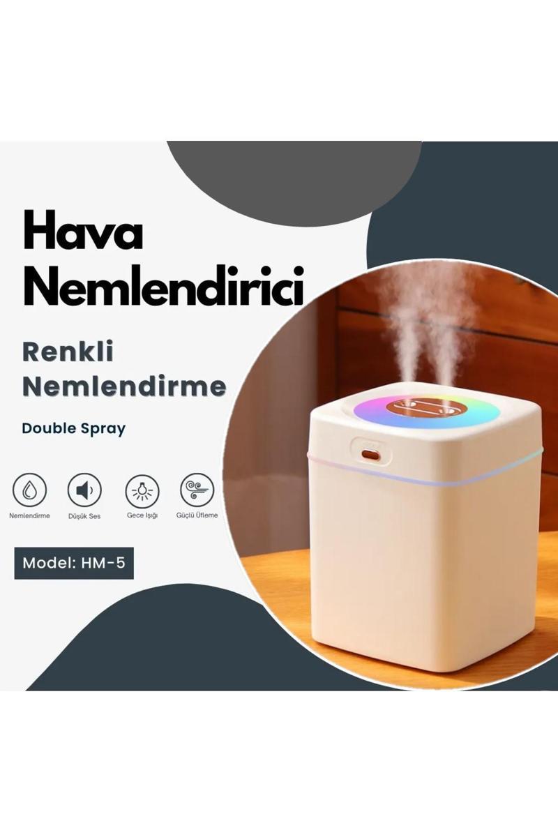 Hava Nemlendirici 3 Litre Büyük Boy Çift Püskürtme Ledli Ve Ultra Sessiz Kensa