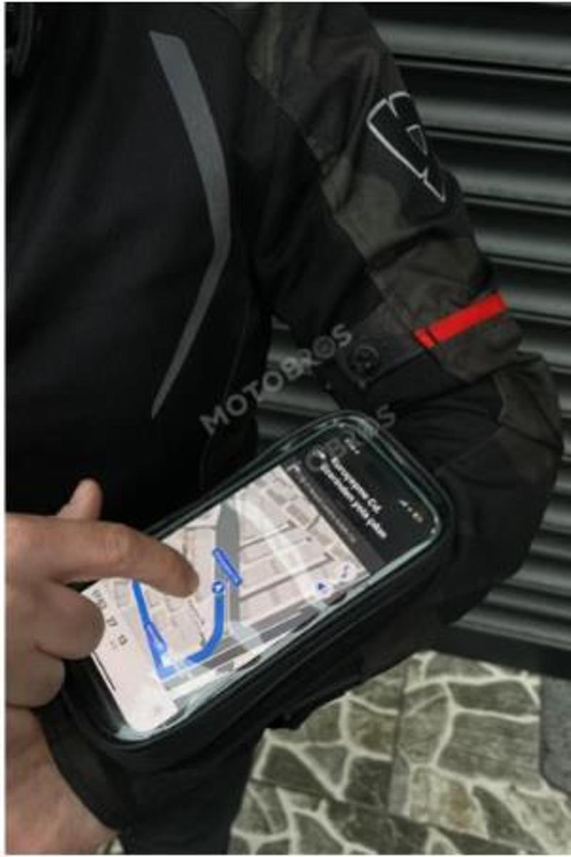 Motosiklet Kol Telefon Tutucu Motorsiklet Kol Çantası Su Geçirmez-Gidon Bağlantılı-Dokunmatikli Mt-45