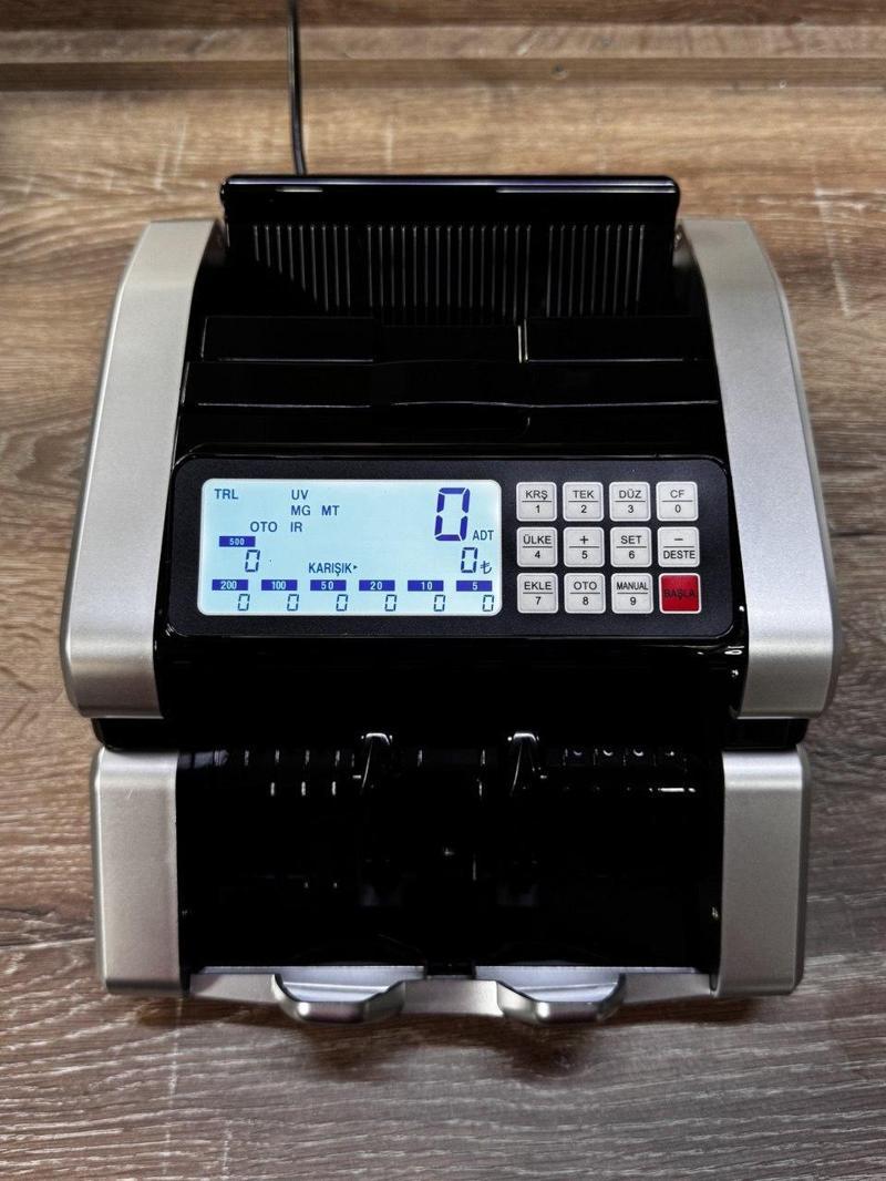 Turko TL Karışık, Dolar ve Euro Adet Sayım Sahte Para Tespitli Para Sayma Makinesi